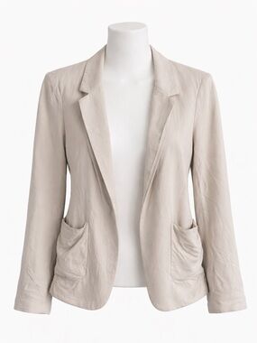 Size 2 Talula Women’s Kent Style Blazer Beige Open Front Drapey Jacket